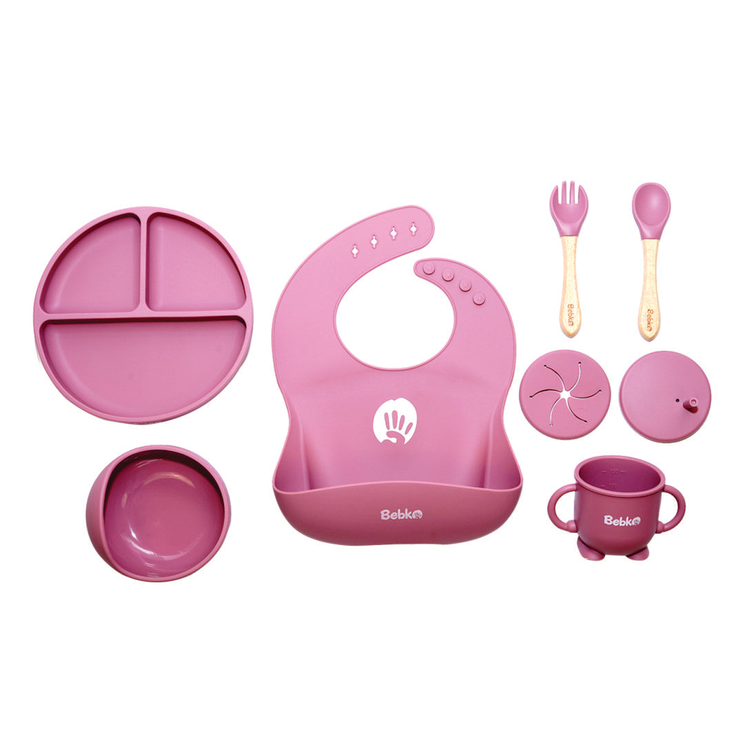 Bebko My First Baby Feeding Set | Silicone Baby Weaning Set of 6 Pcs | Tableware Kit