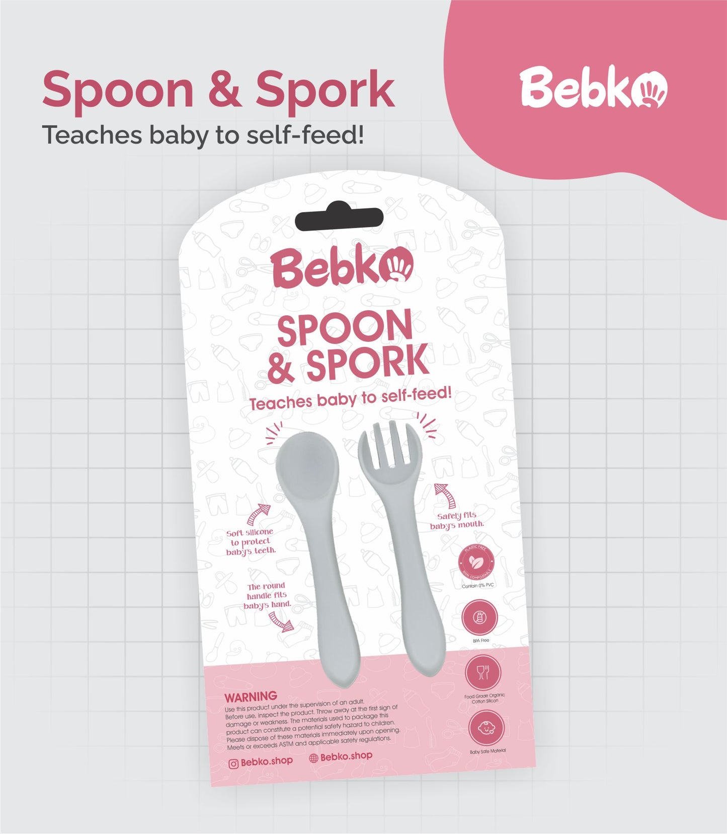 Bebko Baby Feeding Spoon and Fork Set