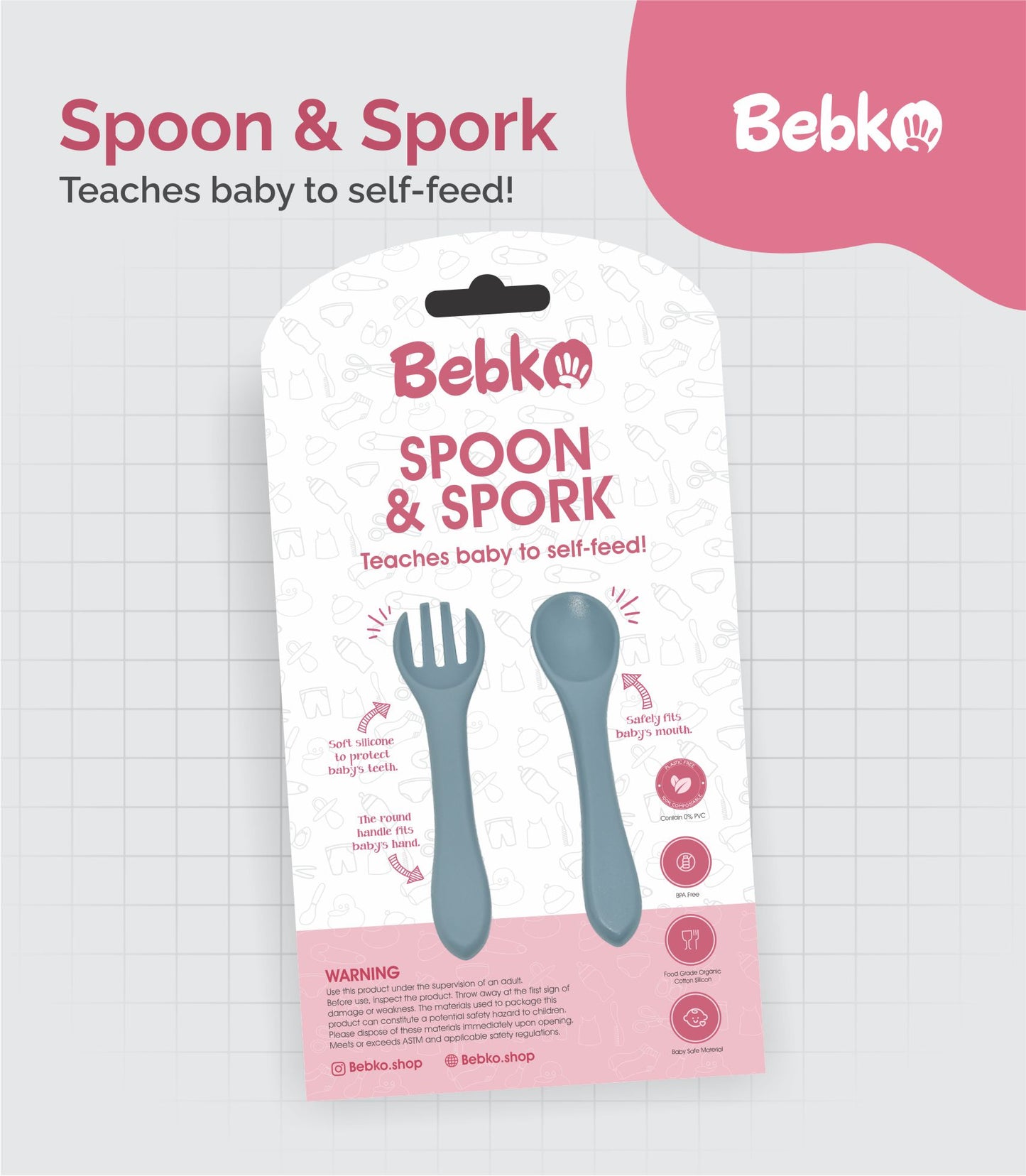 Bebko Baby Feeding Spoon and Fork Set