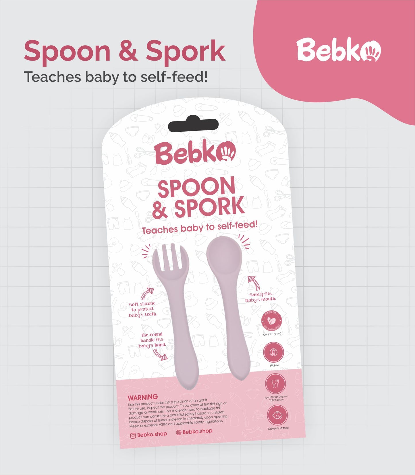 Bebko Baby Feeding Spoon and Fork Set