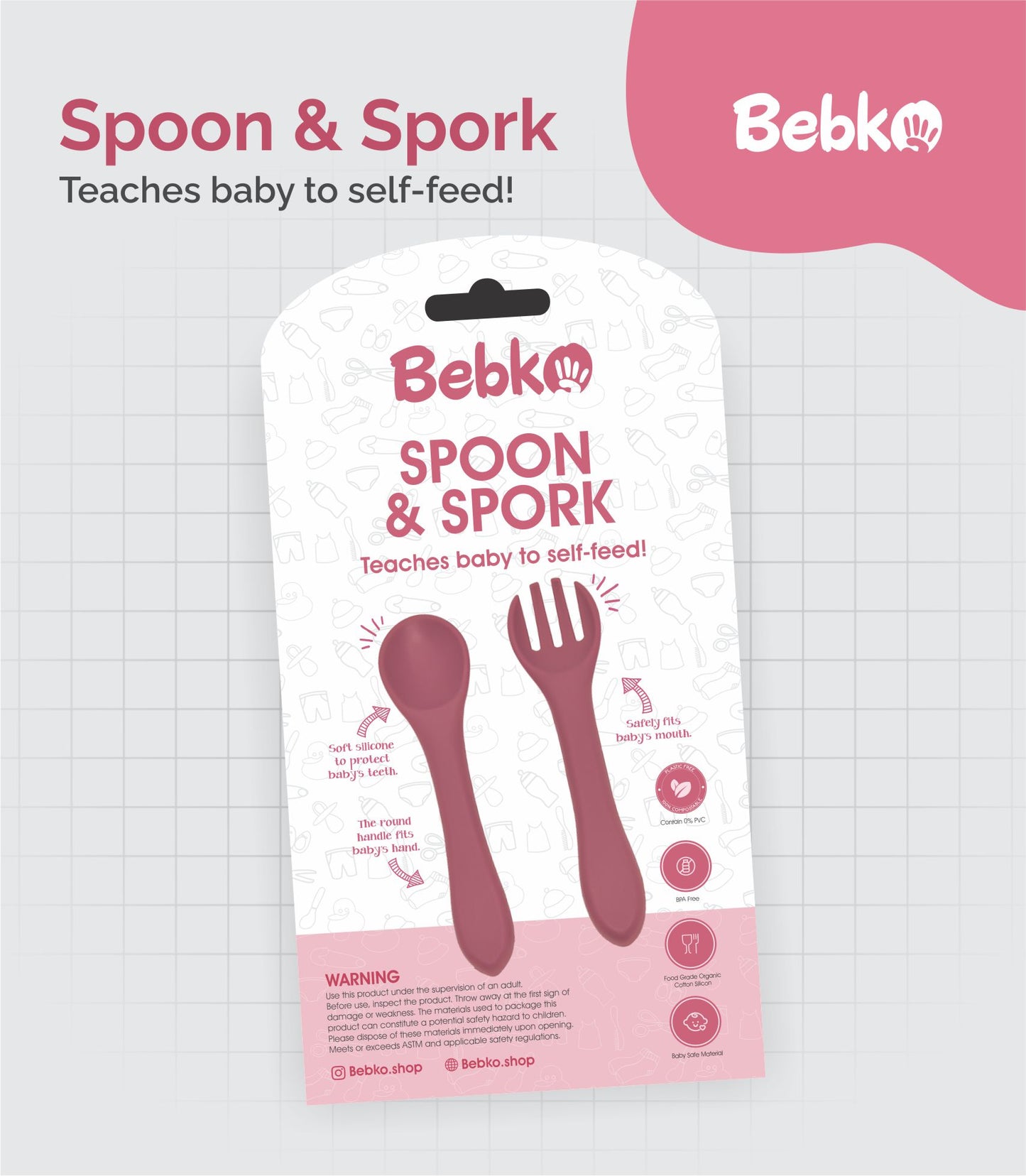 Bebko Baby Feeding Spoon and Fork Set