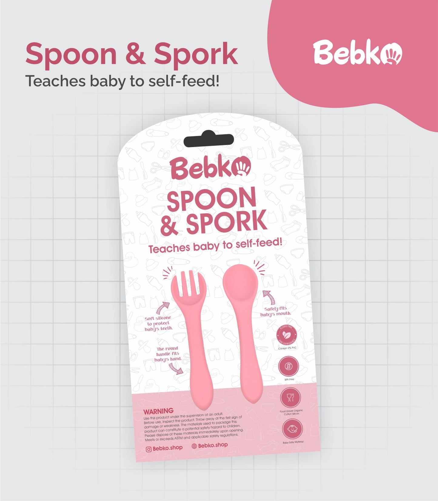 Bebko Baby Feeding Spoon and Fork Set