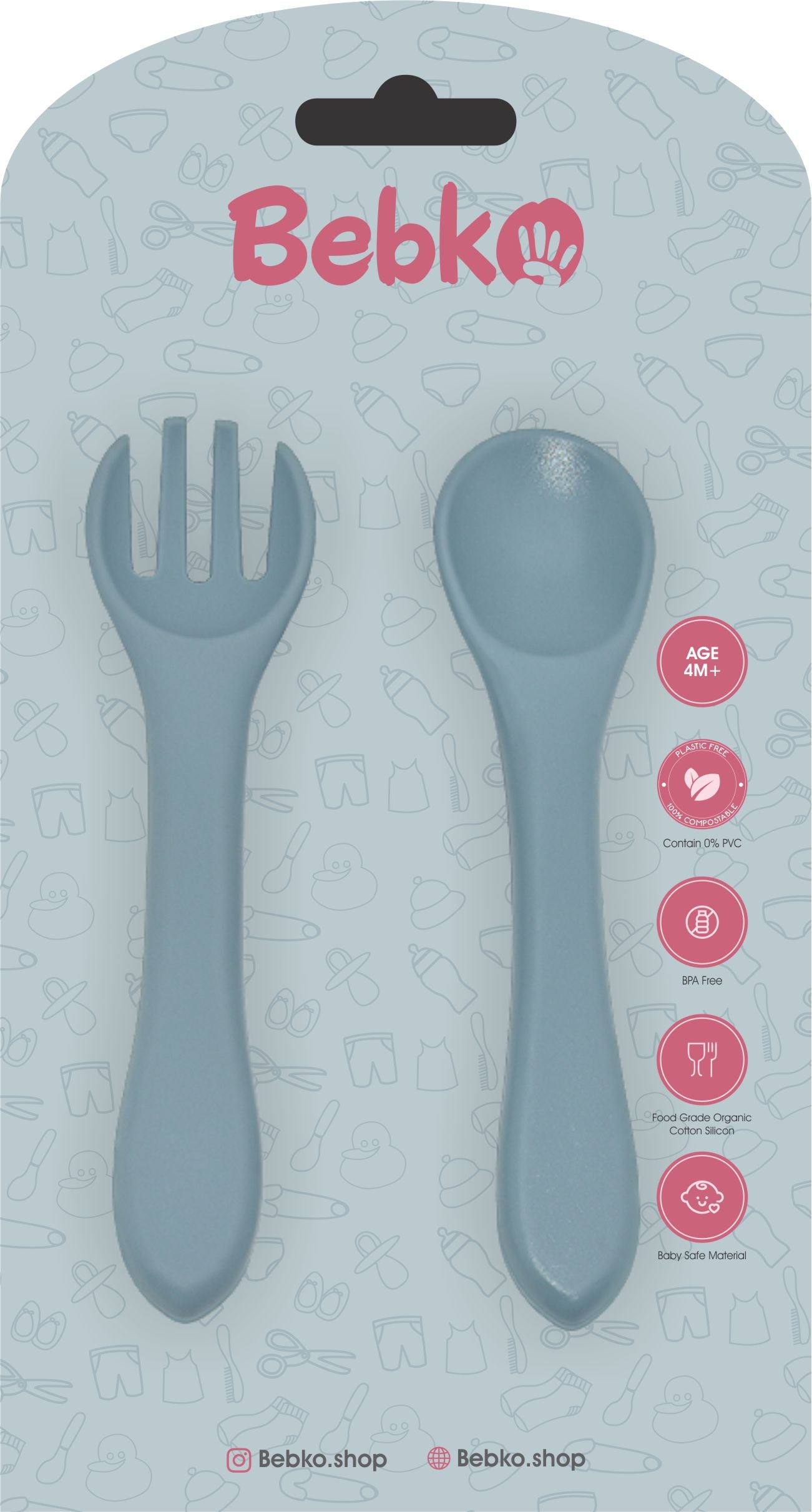 Bebko Baby Feeding Spoon and Fork Set