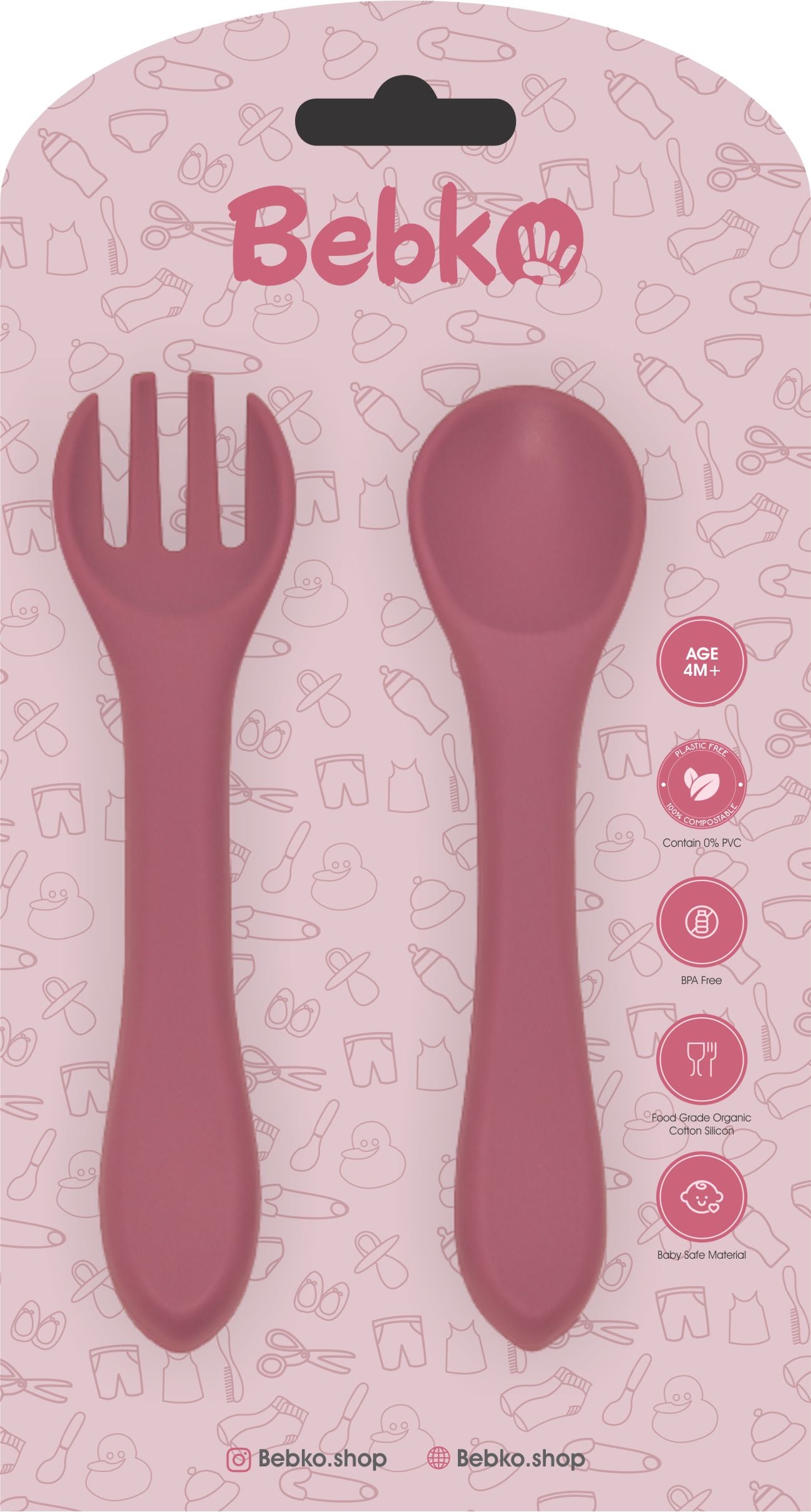 Bebko Baby Feeding Spoon and Fork Set